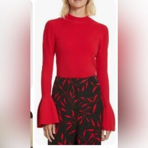 Diane Von Furstenberg Bold Red Knit Top